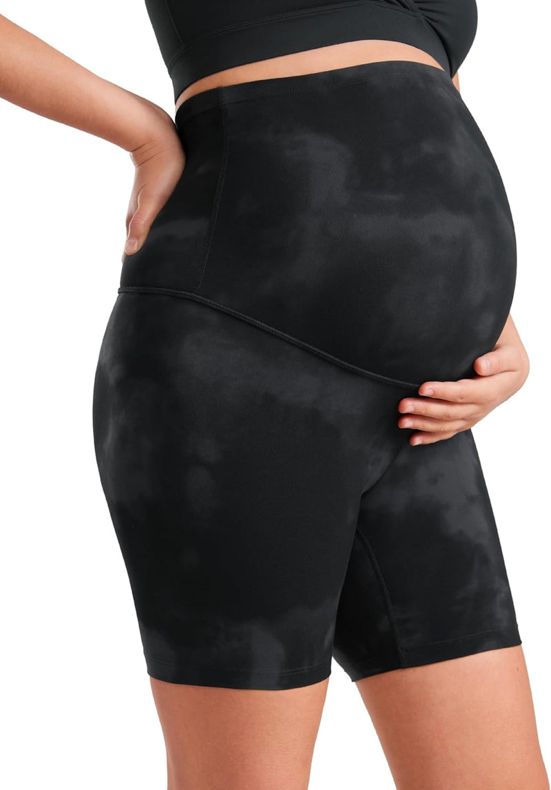 CRZ YOGA Womens Butterluxe Maternity Yoga Biker Shorts Over The Belly 4" / 6" - Pregnancy Workout Running Athletic