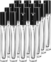 16Pcs 10ML Travel Perfume Bottles Refillable, Mini Clear Glass Spray Atomizers with Funnel & Labels, Leak-Proof Portable Fragrance Sample Containers for Essential Oils, Cosmetics, Toiletries