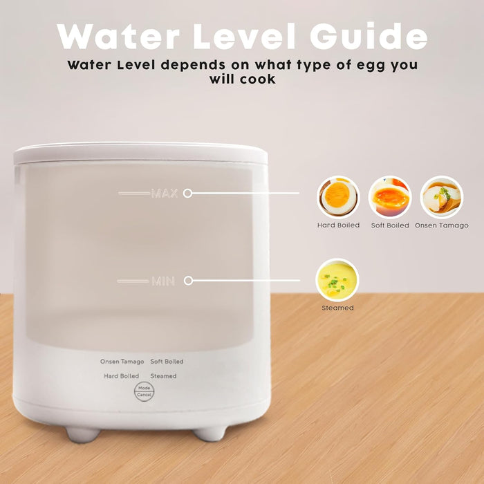 KASTWAVE Rapid Egg Cooker - Electric With Auto Shut Off and Alarm, Mini for Steamed, Hard Boiled, Soft Boiled Eggs and Onsen Tamago - Boiler for Home Kitchen