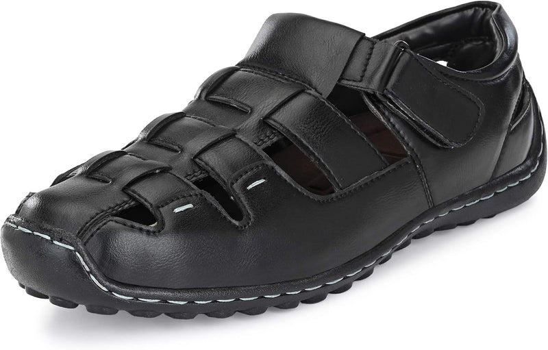 Men's Tan Fisherman Sandals - Black