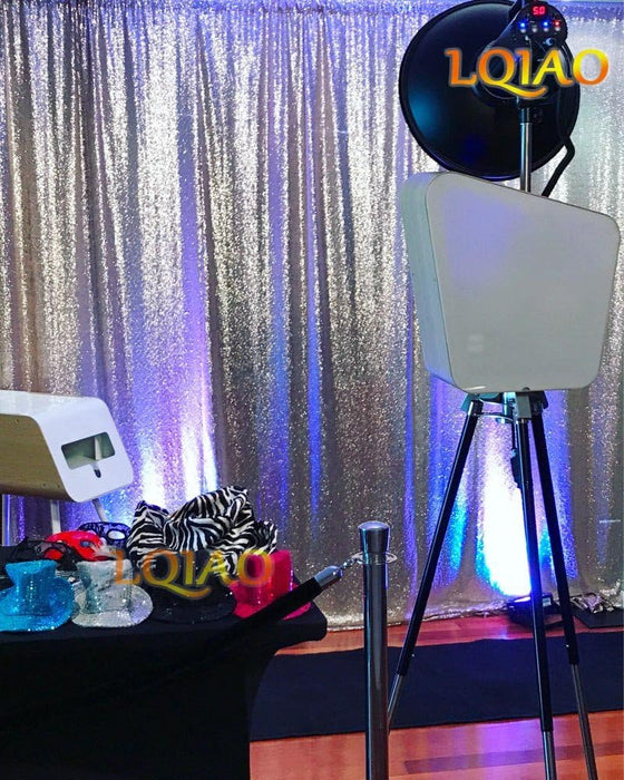 LQIAO 2 Panels Light Gold Sequin Backdrop Glitter Fabric for Wedding Birthday Parties Shimmer Wall-2x8ft