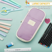 Large Capacity Pencil Case Pouch, Cute Aesthetic Big Capacity Zipper Pencil Cases Pen Portable Office Stationery Makeup Bag, Desk Organizer for College Adults Women Men, Navy Blue