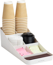 Mind Reader Coffee 7 Compartment Organizer, Black - White