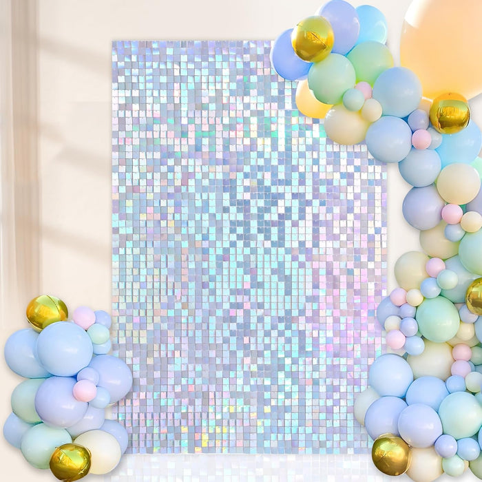 LuoluoHouse Shimmer Wall Panel Sequin Backdrop 36 Panel Birthday Wedding Background Decoration Walls Anniversary Engagement Decorations