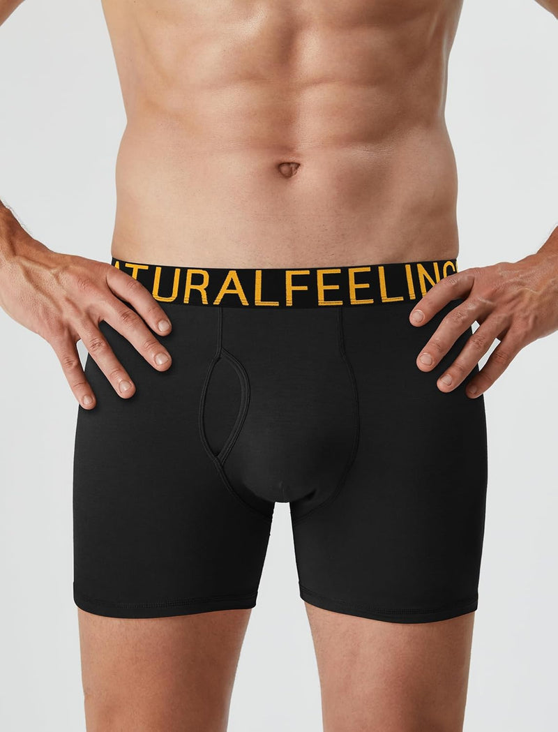 Natural Feelings Mens Boxer Shorts Soft Cotton Men Pack Breathable Mens Underwear Boxer Briefs