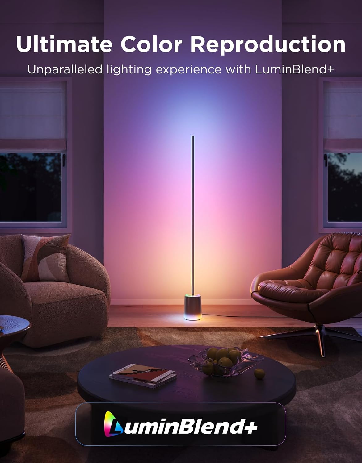 Floor Lamp 3 with Luminblend+ Technology,RGBWWIC 2100lm Standing Lamp Work with Matter,1000-10000K Modern Floor Lamp for Living Room, Bedroom, Corner Lamp with Dynamic Scenes – image 2