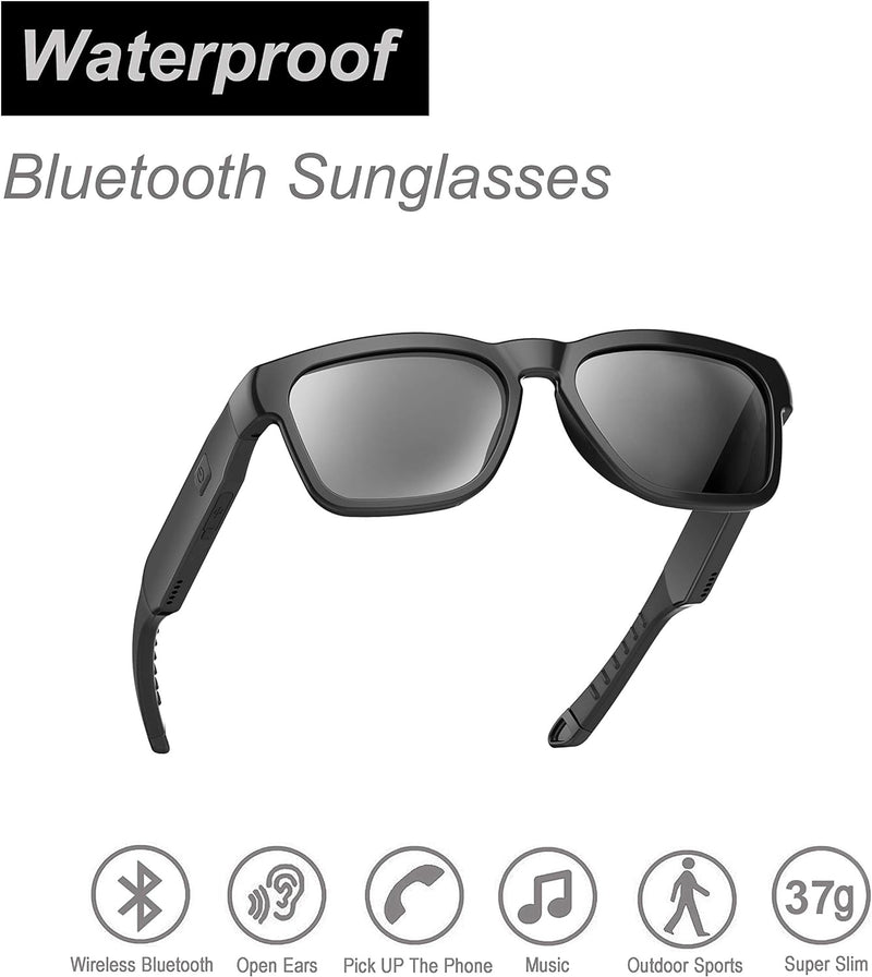 OhO sunshine OhO Bluetooth Sunglasses,Voice Control and Open Ear Style Smart Glasses Listen Music and Calls with Volume UP and Down,Bluetooth 5.0 Audio Glasses and IP44 Waterproof, unisex-adult