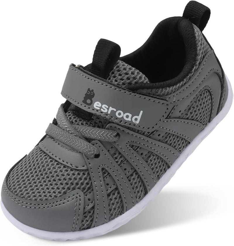 L-RUN Toddler Boys Girls Sneakers Kids Breathable Walking Shoes Barefoot Strap Non-Slip Sole Tennis Shoes