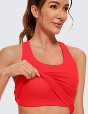 CRZ YOGA Butterluxe Workout Tank Tops for Women Built in Shelf Bras Padded - Racerback Athletic Spandex Yoga Camisole