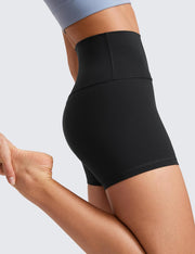 CRZ YOGA Womens ButterLuxe Biker Shorts 4 Inches - High Waisted Workout Running Athletic Spandex Yoga Shorts Black XS