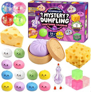 SLEEPHEAD Squishy bun Advent Calendar, 25 PCS bun Mystery Surprise Fidget Toys, Stress & Anxiety Relief Sensory Toys for Kids & Adults, Ideal Holiday & Birthday Gift