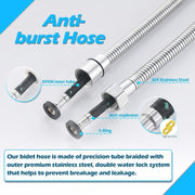 SYOSI Handheld Bidet Sprayer for Toilet-Adjustable Water Pressure Control with Bidet Hose for Feminine Wash, SYOSI Stainless Steel Brushed Nickel Cloth Diaper Bidet Toilet Sprayer