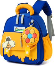 Age 1-3 Toddler Backpack Boy Girl Kids Baby Anti-lost Bag Cute Animal Children Kindergarten Angel Schoolbag - Sky Blue