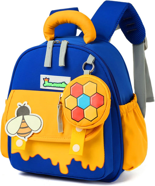 Age 1-3 Toddler Backpack Boy Girl Kids Baby Anti-lost Bag Cute Animal Children Kindergarten Angel Schoolbag - Sky Blue
