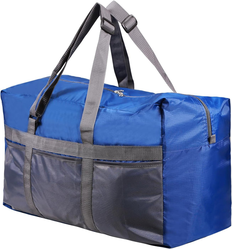 Foldable Travel Bag, Large Sports Bag, 75L/96L/100L, Lightweight Waterproof Tote Bag - Dark Blue 75L