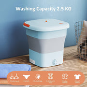 TDOO Folding Clothes Washing Machine, Portable Mini Automatic Home Travel Washing Machine, Lightweight Underwear Washer for Apartment, Laundry, Camping, RV, Travel, Underwear, Personal, Baby (12L)