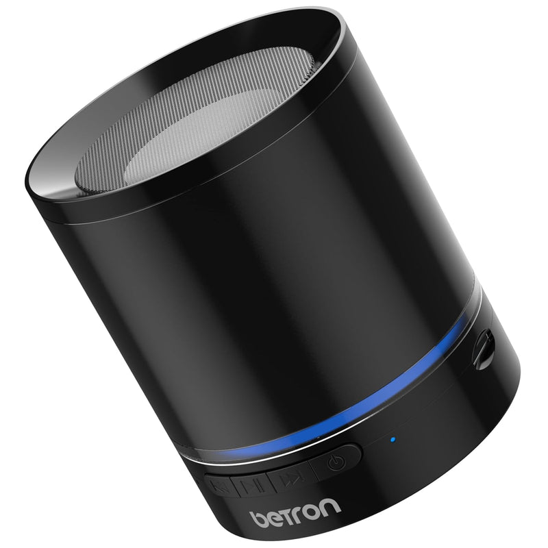 Betron Portable Small Bluetooth Speaker Wireless with Aux for Travel Home iPhone Samsung Phone Tablet Built-In Microphone Rechargeable