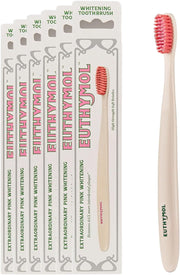 Whitening Toothbrush (White, 6 Count) - Premium Soft Dual-Tension Bristles. Advanced Plaque Removal, Stain Reduction. - White