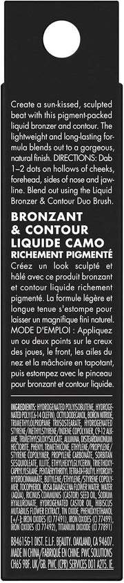 e.l.f. Camo Liquid Bronzer & Contour, Silky Highly Pigmented Formula, Creates a Long-Lasting Bronzed Glow & Natural Look, Vegan & Cruelty-Free, 4 Light/Medium - Tan, Deep 29.57 ml (Pack of 1)