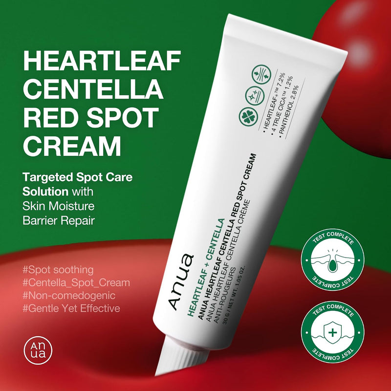 Heartleaf Centella Red Spot Cream, Hydration Face Moisturizer for Skin Relief, Niacinamide, Centella, Panthenol, Spot Treatment for sensitive skin, Non-comedogenic, Korean Skincare (30g/1.05oz)
