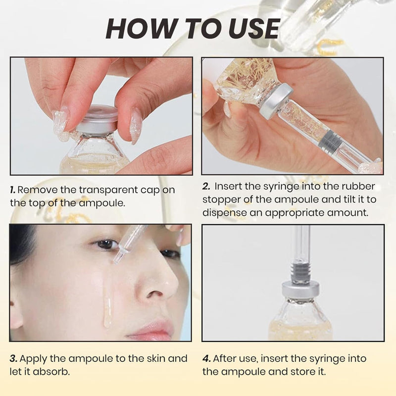 Deep Collagen Silk Peptide Lifting Ampoule SerumKorean Facial Essence,Firming Wrinkle-Smoothing HydratingNon-Greasy Gentle Formul 50ML/1.69FL.OZ