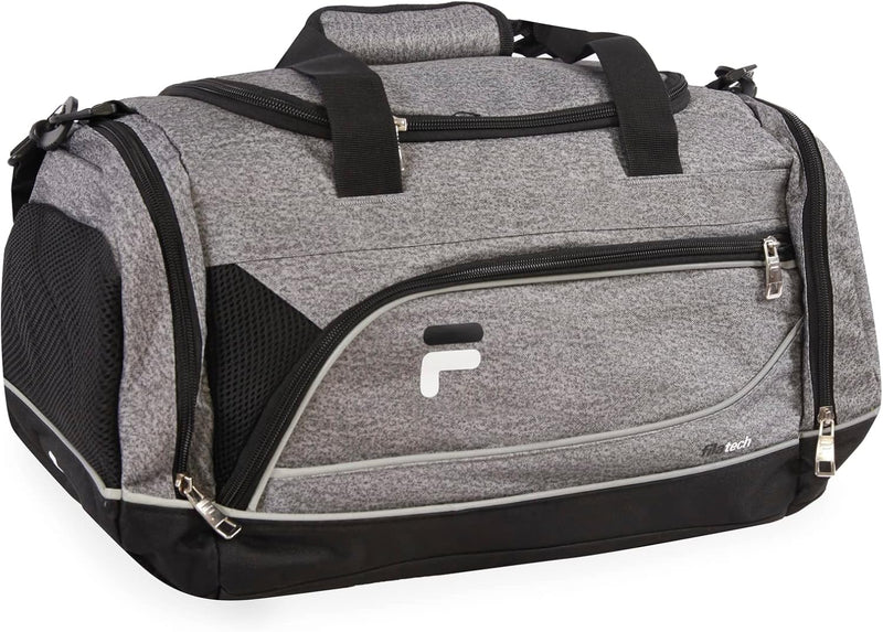 Sprinter 19" Sport Duffel Bag, Black/Teal - Heather Grey