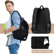 Corduroy Backpack for Men Women, VASCHY Casual Cute Fleece School Bag 15.6 inch Lightweight Daypack for Teens/Men/Women Travel