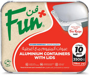 Fun Aluminium Containers with Lids 800Cc (Pack of 10) Leakproof Food Storage Containers, Durable for Meal Prep, Lunch, Takeout & Kitchen Use - 3500 CC