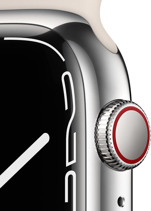 Apple Watch Series 7 (GPS + Cellular, 45mm) Smart watch - Graphite Stainless Steel Case with Midnight Sport Band - Regular. Fitness Tracker, Blood Oxygen & ECG Apps, Water Resistant (Renewed)