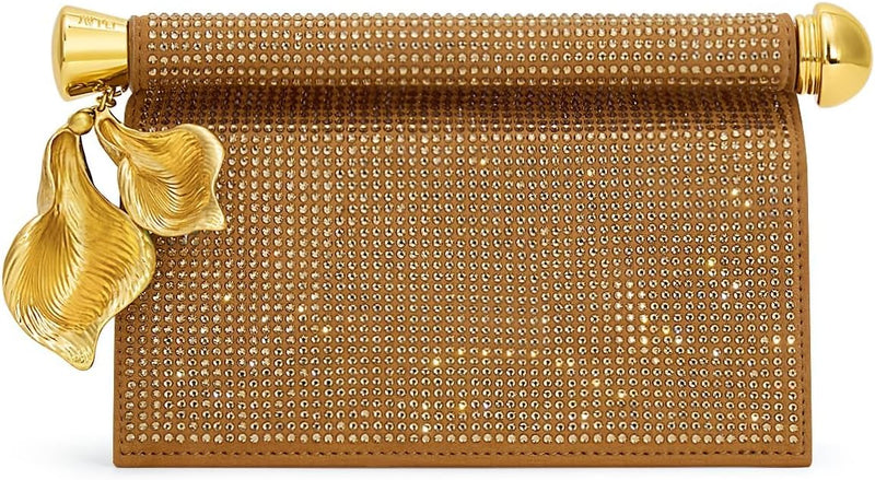 Women's Holly Metal Pendant Embellished Clutch - Champagne