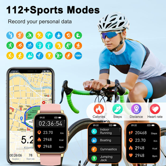 Smart Watch for Women Fitness Tracker: Gold Smart Watches for Women Digital Mens watches Make/Answer Call Waterproof Running Smartwatch Android Phone iPhone Samsung Compatible Heart Rate Monitor