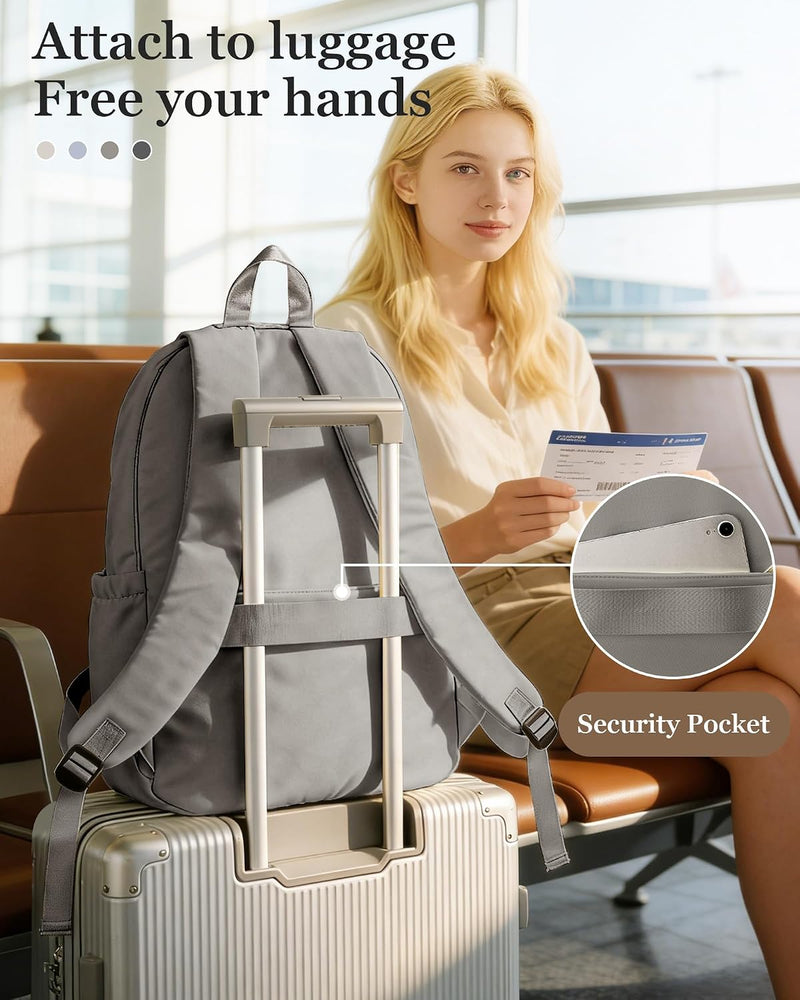 WEPOET Backpack Women Men School Backpack Large with Many Compartments Waterproof Backpack Lightweight for School Backpack Teenager Daypacks Backpack for Boys Girls, A3-grey-brown, Rucksack Backpacks
