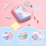 Unicorn Pencil Case for Girls, Pen Holder Pencil Storage Box, Portable High Capacity Students Stationery Holder, Cute Unicorn Pattern Pencil Pouch for Kids Gift