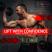 MULTI BLISS® Premium Quality Weight Lifting Gym Belt for Athletes, Olympic Training, Deadlift, Bodybuilding, WOD, Lifting Lumbar Support & Gym Workouts Belt for Men & Women (FreeGift Gym Keychain)