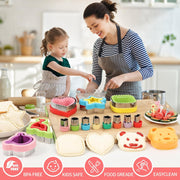 27Pcs Sandwich Cutter and Sealer Set5pcs Bread Sandwich Sealer Decruster Maker,1pcs Bear-Shaped Silicone Mould and 8pcs mini Vegetable Cutters and 12pcs Ancillary Accessories