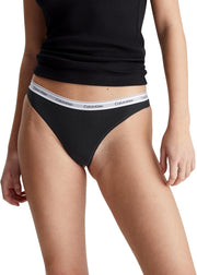 Thong 3Pk Women Underwear Bottoms BLACK Size XS
