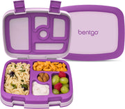 Kids Leak-Proof, 5-Compartment Bento-Style Kids Lunch Box - Ideal Portion Sizes for Ages 3 to 7, BPA-Free, Dishwasher Safe, Food-Safe Materials (Purple) - Purple