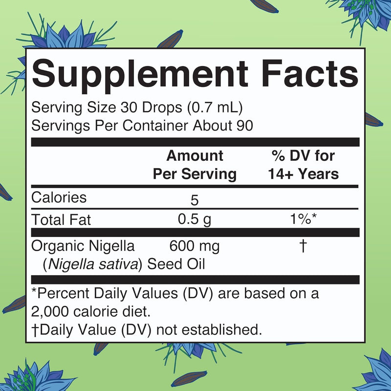Black Seed Oil Liquid Drops by 3 Month Supply USDA Black Cumin Seed Oil for Immune Support, Heart Health, Hair, and Skin Sugar Free Vegan Non-GMO Gluten Free 2 Fl Oz - Unflavoured 2 Fl Oz (Pack of 1)