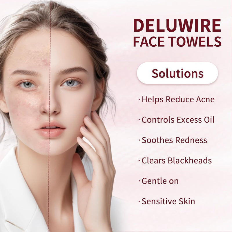 Deluwire 800 Count Disposable Face Towels, Soft & Skin Friendly Face Towelettes Disposable, Facial Tissue Dry Wipes for Women Cleansing
