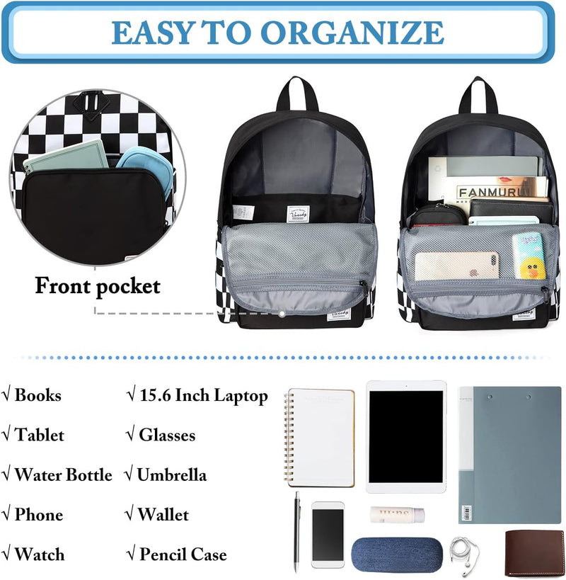 VASCHY Backpack for Women Men, Ultra Lightweight School Bag for Kids Teen Boys Girls, Casual Daypack Work, Travel