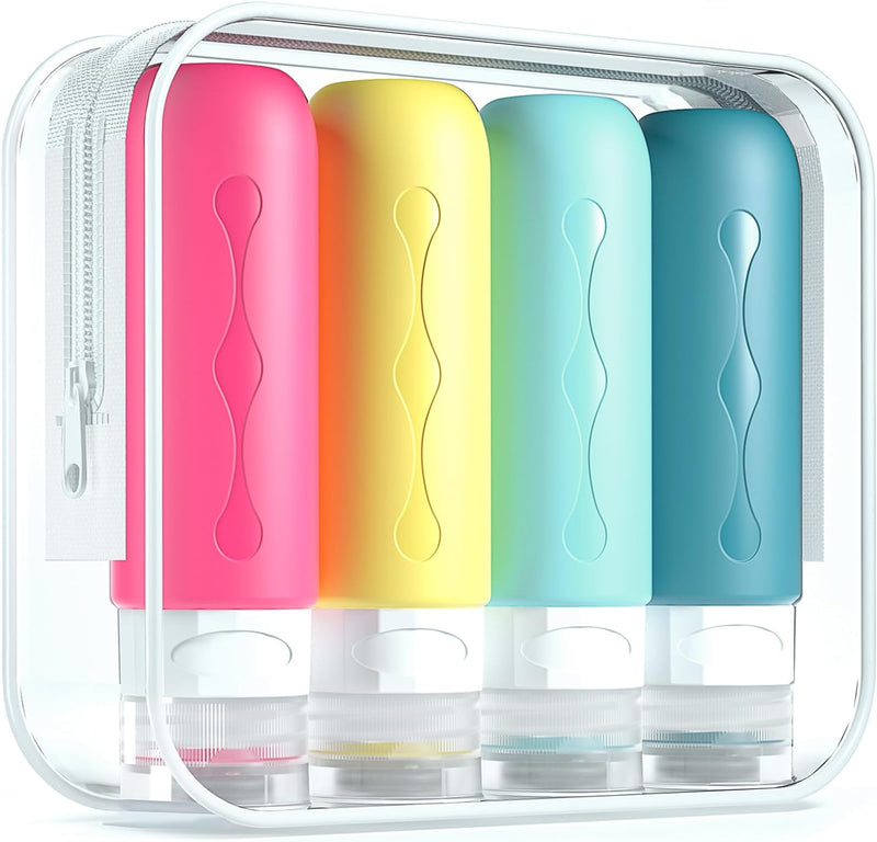 Gemice Bottles for Toiletries Tsa Approved Travel Size Containers BPA Free Leak Proof Refillable Liquid Travel Accessories for Cometic Shampoo and Lotion Soap
