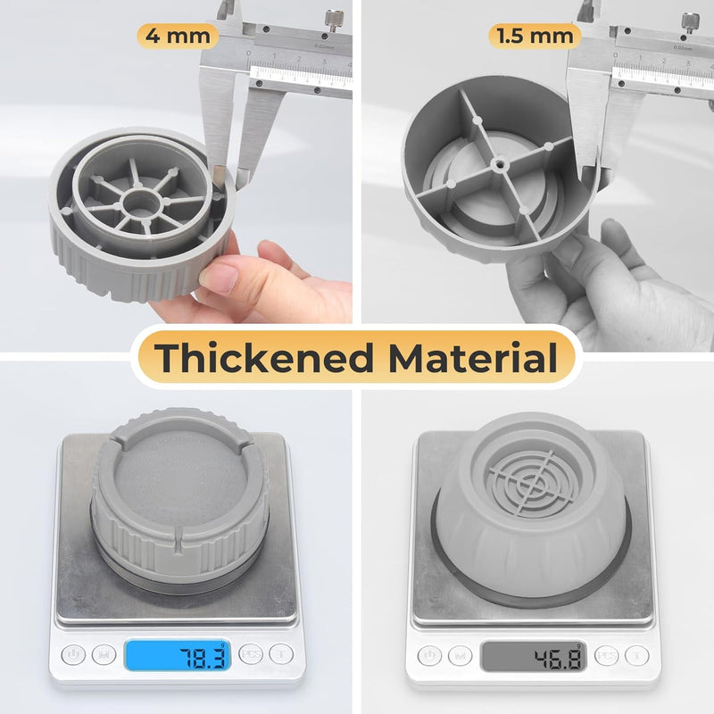 Alyvisun Washing Machine Pads, 4 Pieces Universal Support Anti-Vibration Non-Slip Base Feet Shock Absorbers Feet Anti-Rust Support for Dryers, Refrigerator