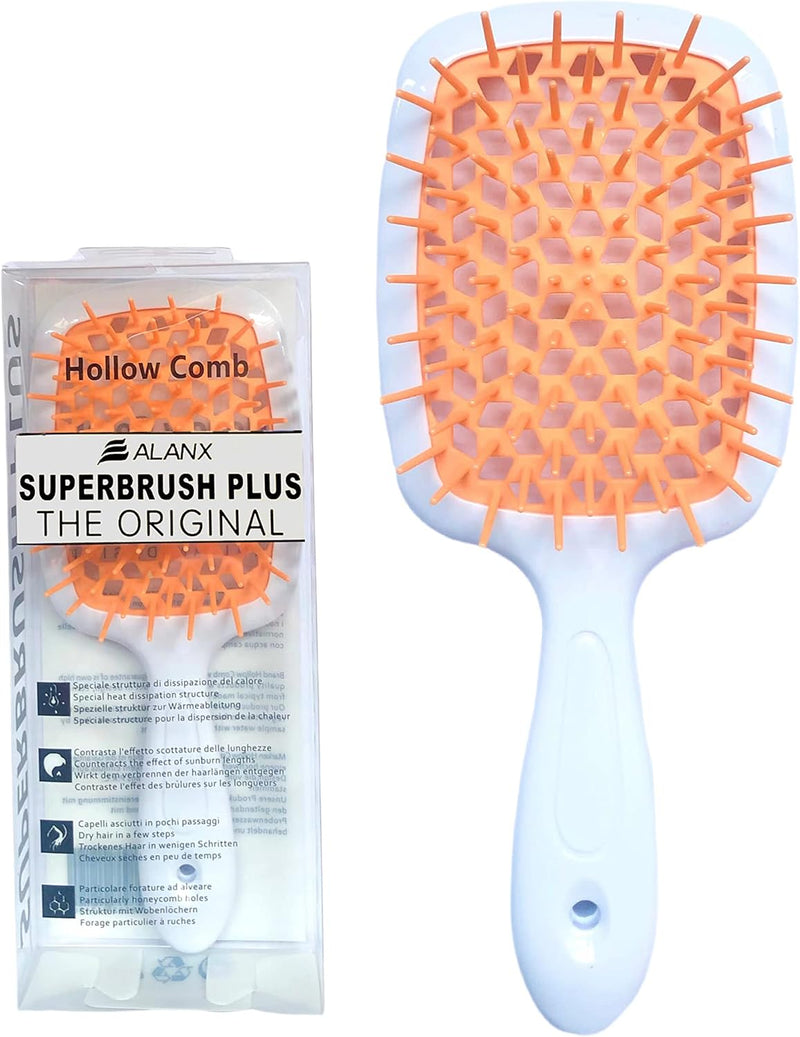 ALANX Detangler Hairbrush ï¼ŒMassage Curl Combï¼ŒDetangling Hair Brush for Women, Girls and Kids for Wet, Dryï¼ŒFine, Curly, Thick and Long Hair (WHITE/YELLOW)
