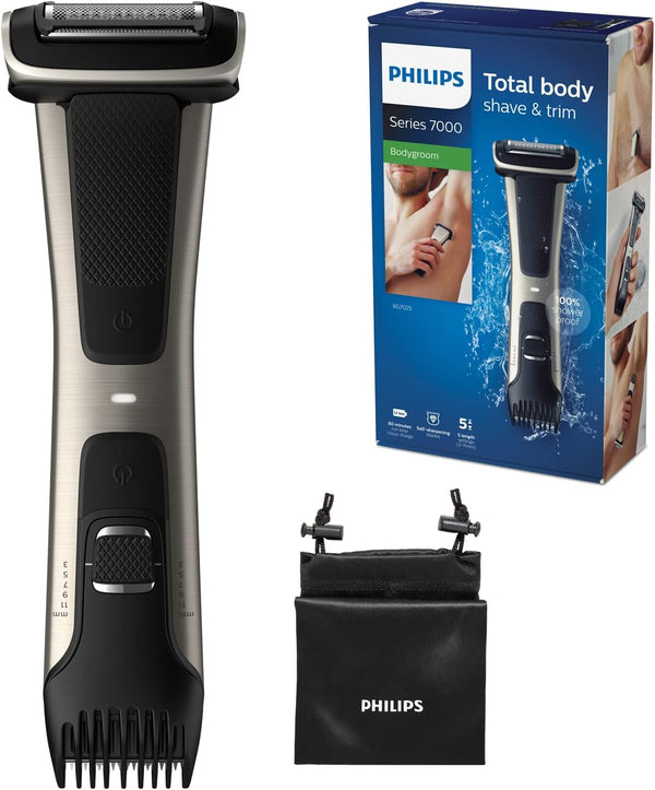 Philips BG7025/15 Bodygroom Series 7000 mit integriertem Kammaufsatz (3 bis 11 mm) - Black 2 Piece Set