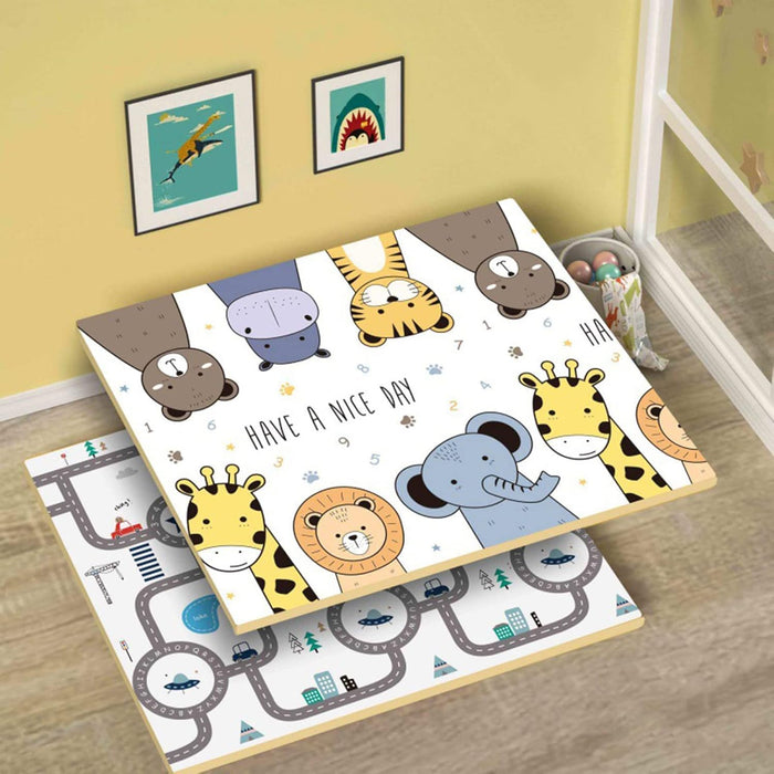AM ANNA Foldable Baby Play Mat, 200 * 180 * 1.5 CM Extra Large Waterproof Activity Playmats for Babies,Toddlers, Infants, Play & Tummy Time, Foam Baby Mat for Floor,Indoor Outdoor Use (Please Smile)