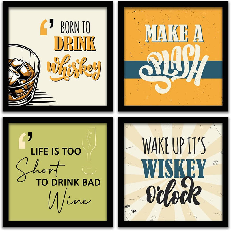 kotart Engineered Wood Photo Frames For Kitchen And Restaurant Wall Decoration - Food Quotes Decor Poster With Frame (11 Inch X 11 Inch, Multi) Design-2, Square)