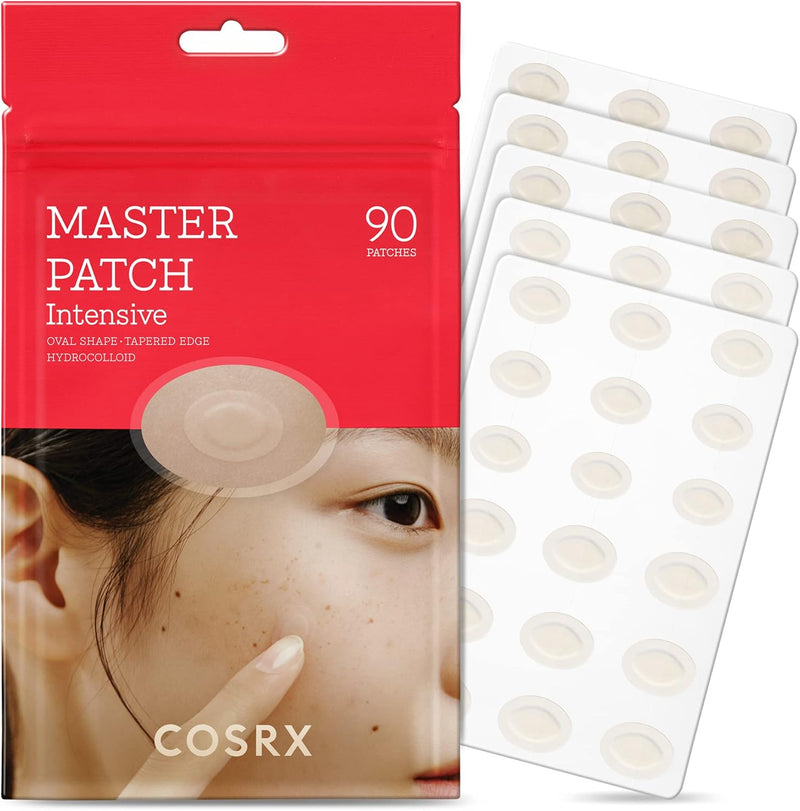 COSRX Master Patch Intensive 90 Patches (Value Pack) | Oval-Shaped Hydrocolloid Acne Pimple Patch with Tea Tree Oil | Quick & Easy Treatment