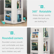 Rotating Bookshelf 3-Tier 360 Revolving Children's Bookcase Floor Standing Corner Books Storage Shelf for Playroom Study Room Bedroom Livingroom Kids Room