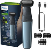 Philips Bodygroom BG3017/01 Showerproof Groin & Body Trimmer Hypoallergenic Blades, Close & Comfortable Shave, 3mm Comb 50min Cordless, Ergonomic Grip - BG3027/03