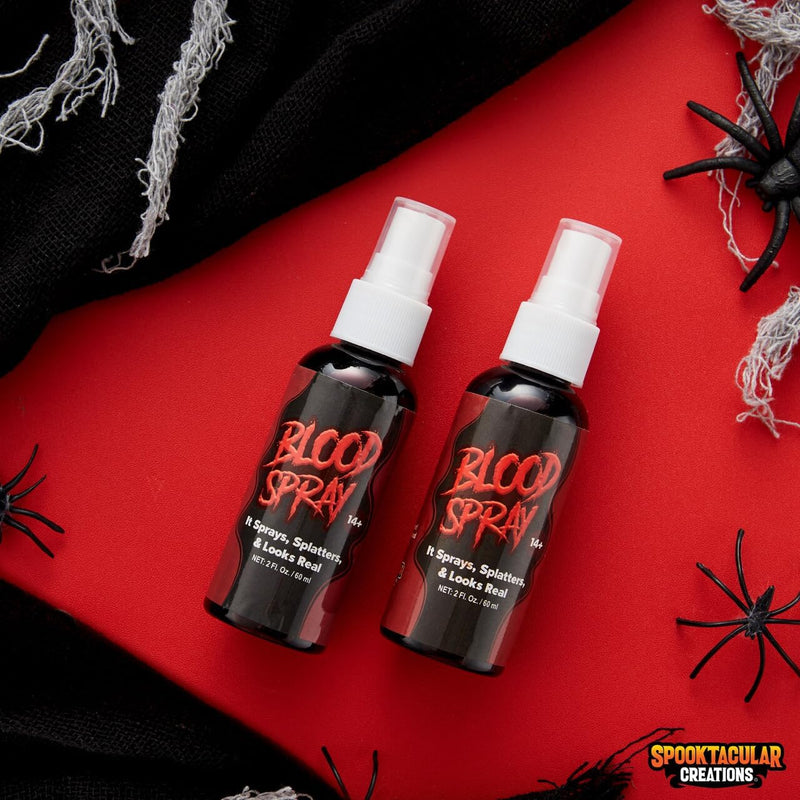 Spooktacular Creations Fake Blood Spray, 2 Packs of 2 oz Blood Spray Washable Fake Blood for Clothes, Vampire Blood Stage blood for Halloween Costume, Zombie Makeup & Dress Up